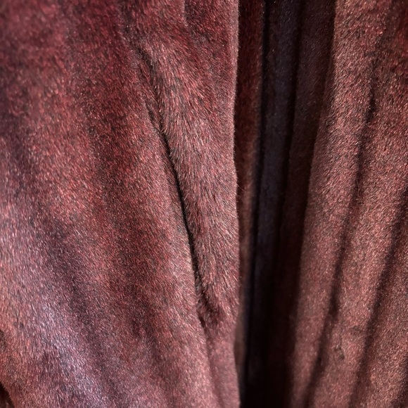 OLYMPIA Sz 2X Faux Fur Coat Lined Turned Lapel Pockets In Raisin Oversized - Picture 3 of 13